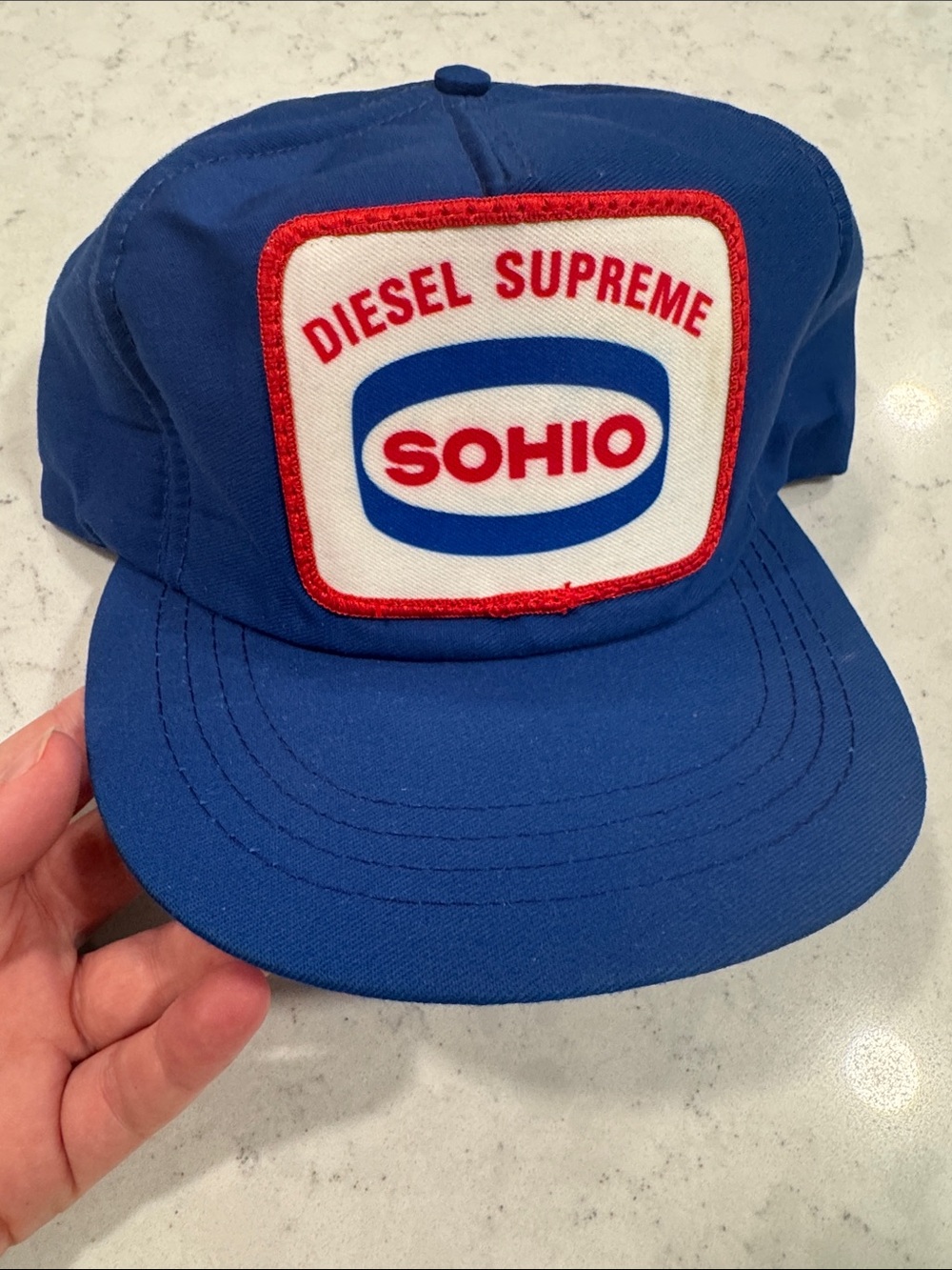 SOHIO Diesel Supreme Patch Red White Blue Trucker Hat Cap Snapback Made in USA